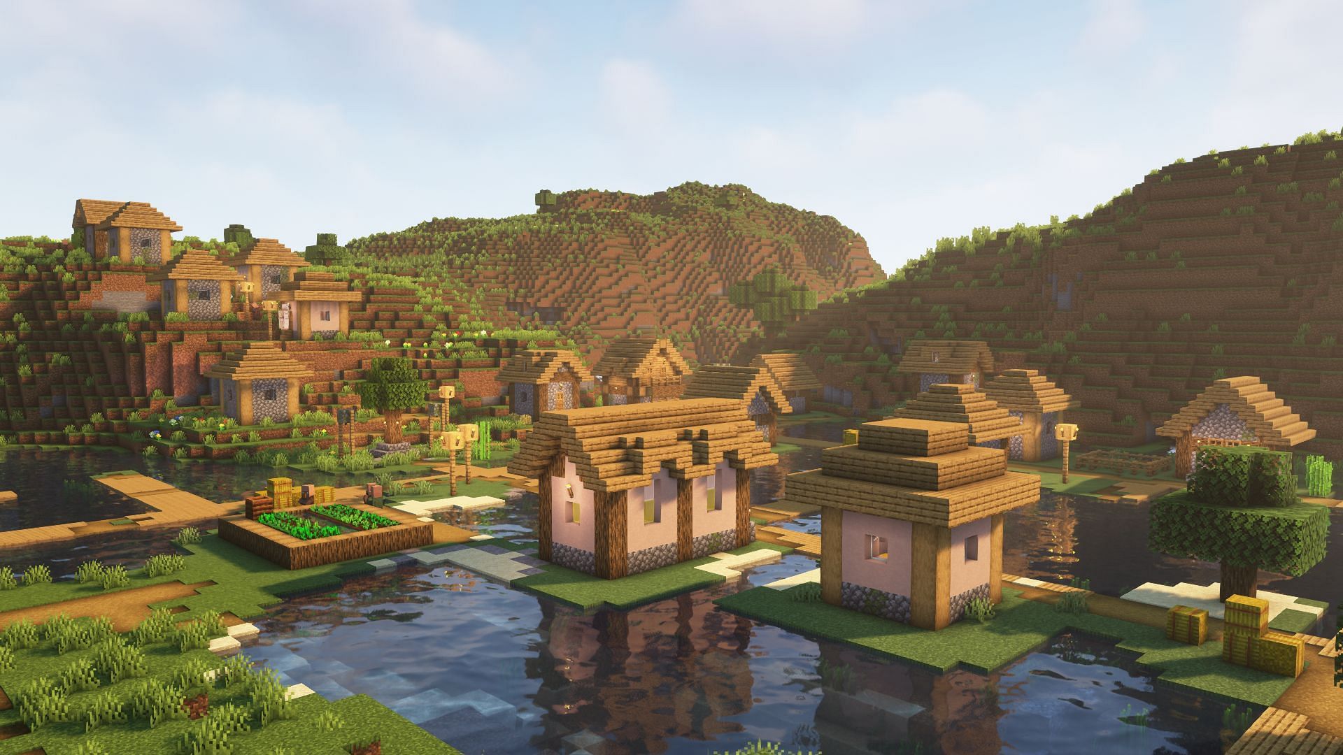 A plains biome village in Minecraft 1.20 (Image via Mojang)