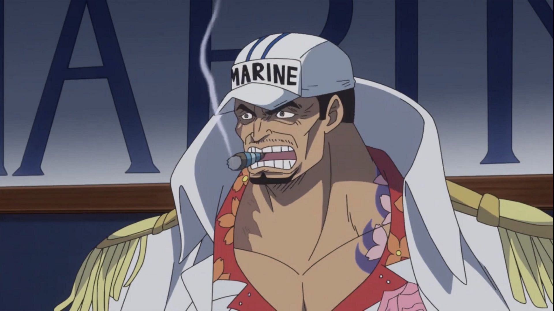 Sakazuki &quot;Akainu&quot; is fifty-five years old (Image via Toei Animation, One Piece)