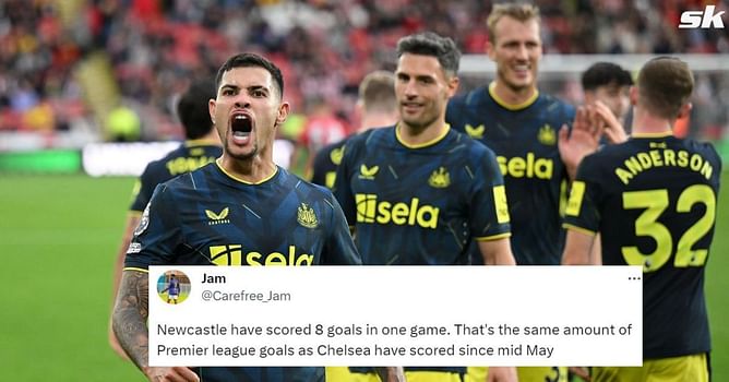 “More goals in 67 minutes than Chelsea total Premier League goals this season” – Twitter erupts as Newcastle thrash Sheffield United in 8-0 win