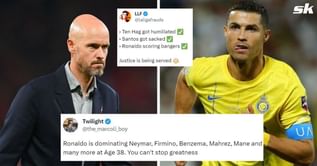 “Right on top of Ten Hag bald head”, “Can’t stop greatness” – Twitter explodes as Cristiano Ronaldo scores in Al-Nassr win after Man United defeat