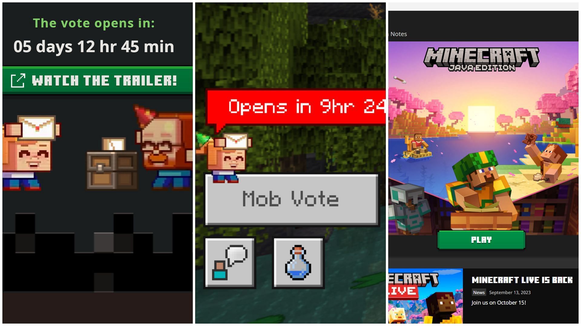 MINECRAFT LIVE - COMO VOTAR NOS MOBS PARTICIPANTES? 