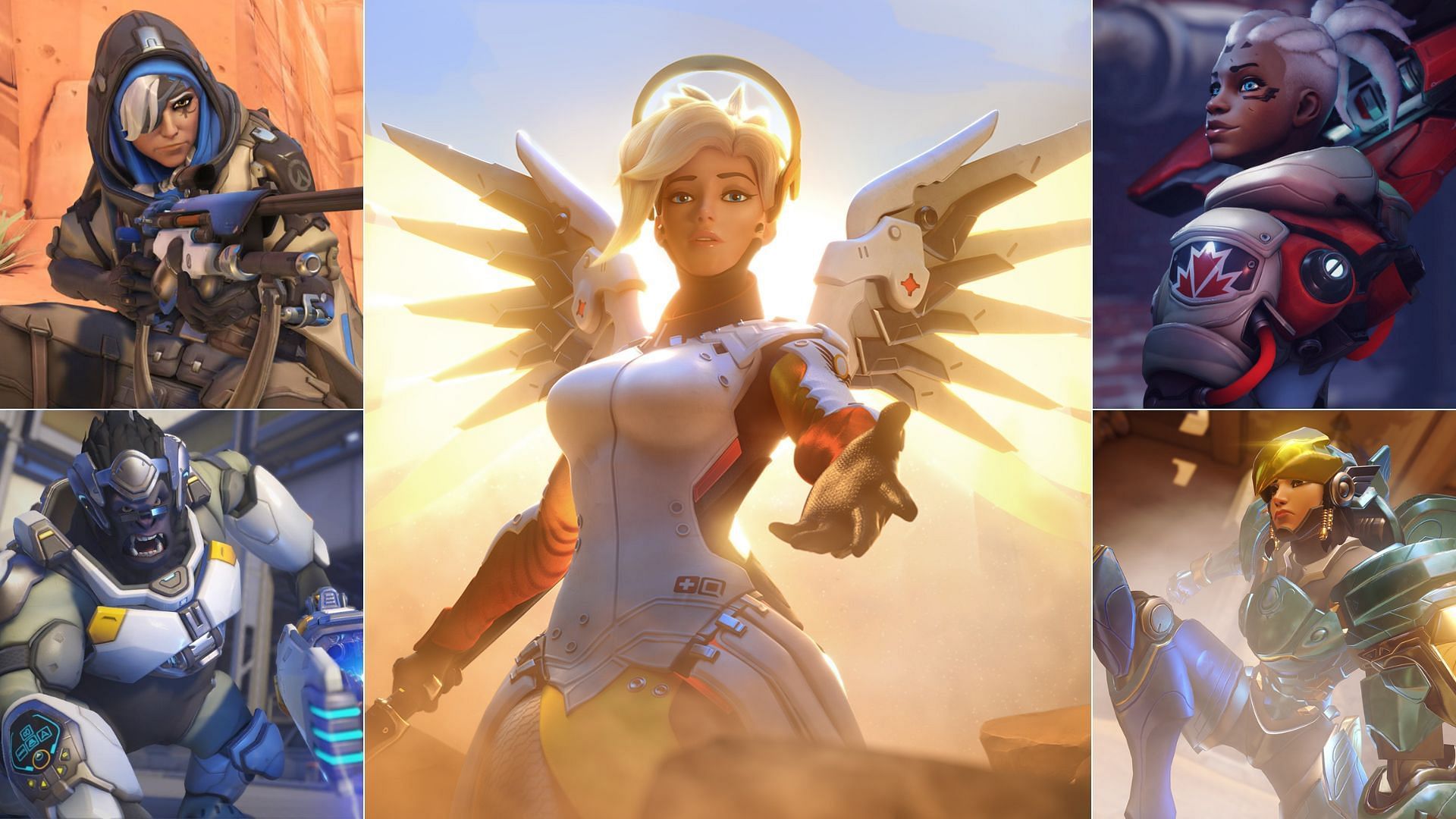 Ana, Winston, Mercy, Sojourn, Pharah (Image via Sportskeeda)