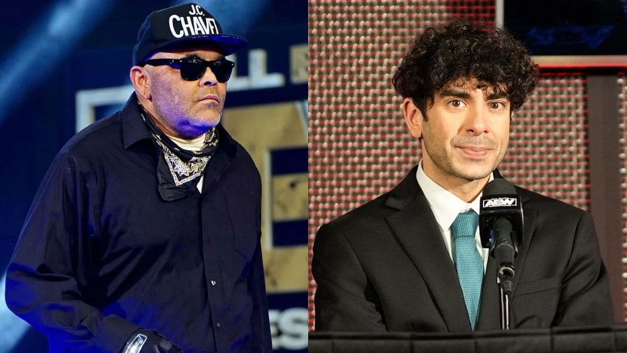 Konnan (left) and AEW president Tony Khan (right)