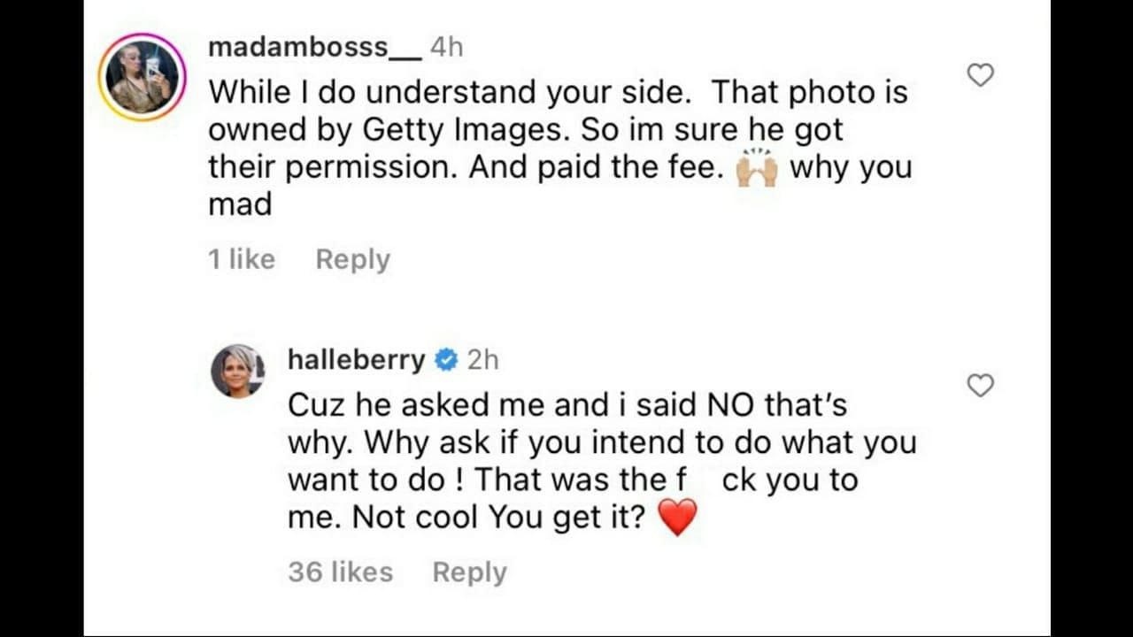 Halle Berry&#039;s comment (Image via Twitter/@alexiswore)