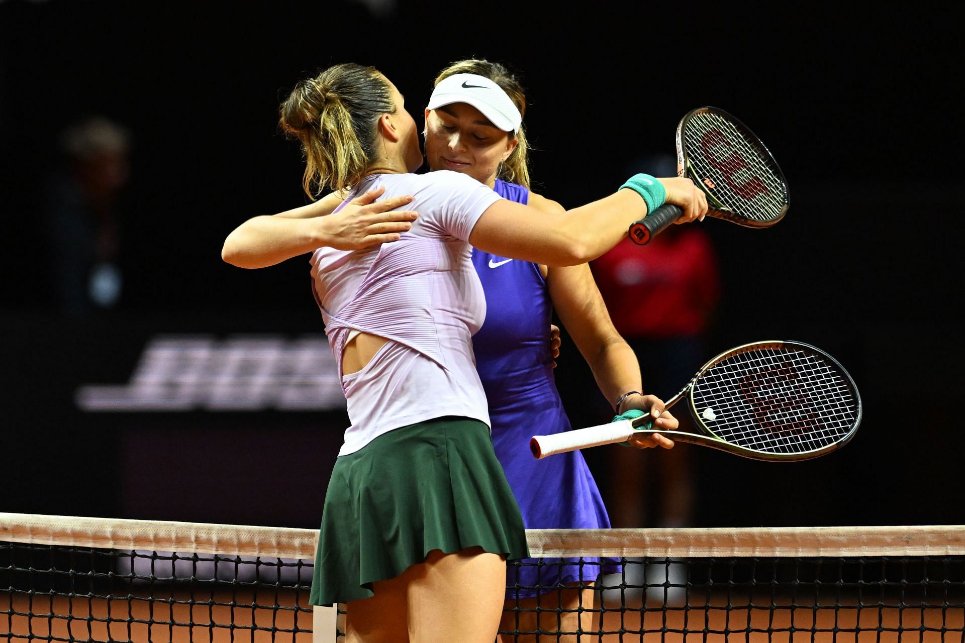 Aryna Sabalenka and Paula Badosa at the Porsche Tennis Grand Prix Stuttgart 2022