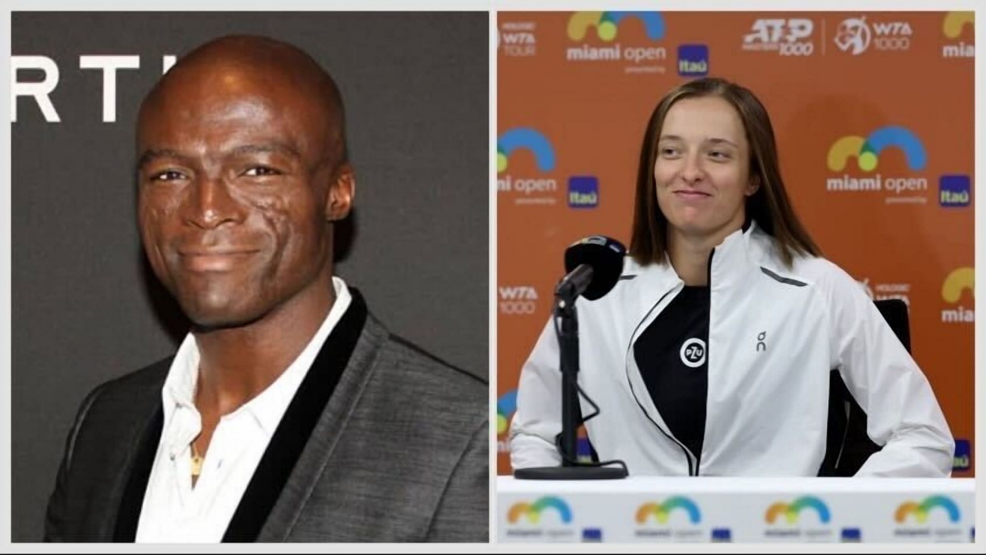 British singer, Seal (L) and Iga Swiatek (R)