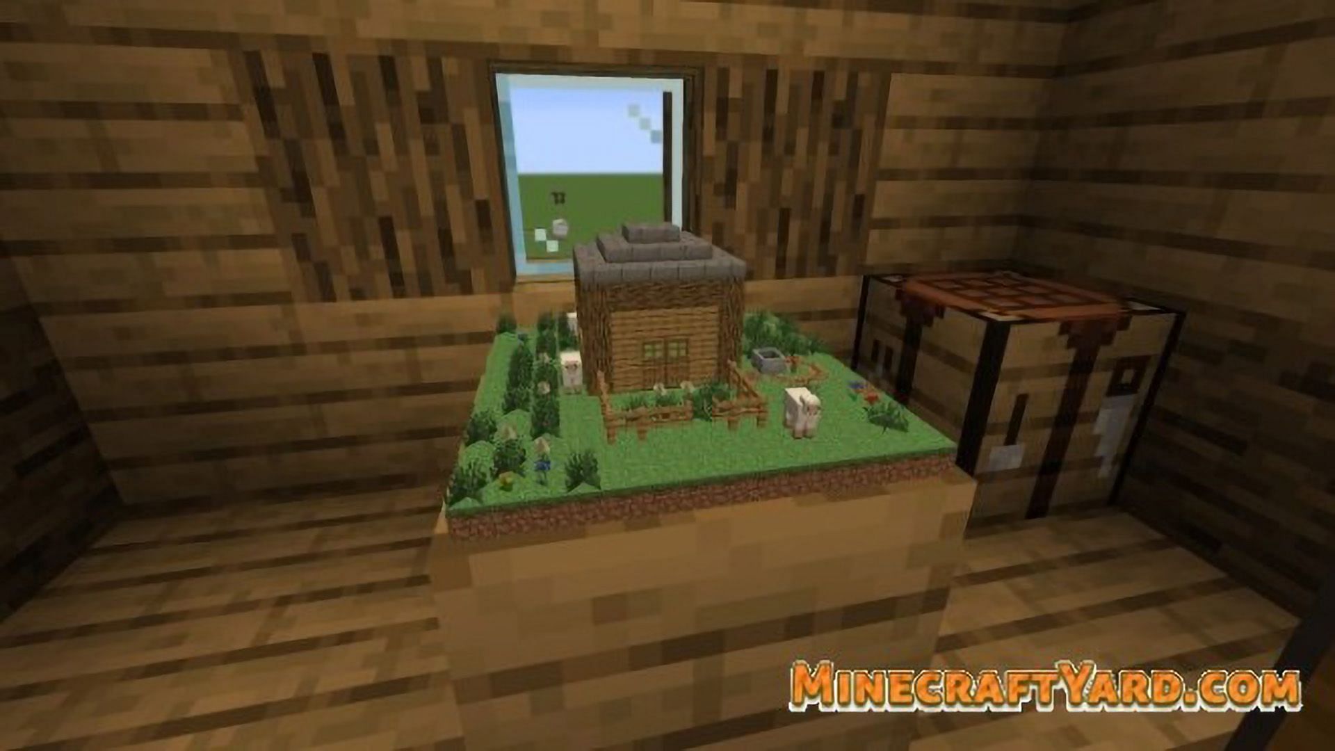 Get yourself a fully accessible miniaturized home (Image via minecraftyard.com)