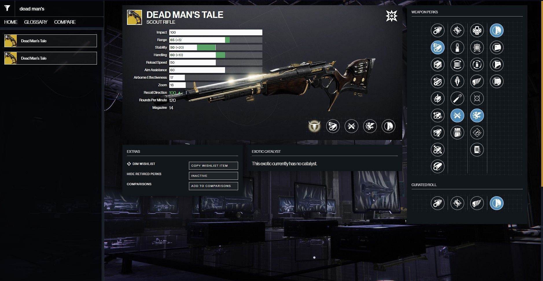 Dead Man&#039;s Tale (Image via D2Gunsmith)