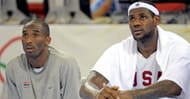 NBA legends Kobe Bryant and LeBron James
