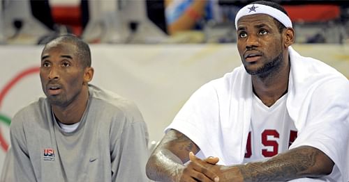 NBA legends Kobe Bryant and LeBron James