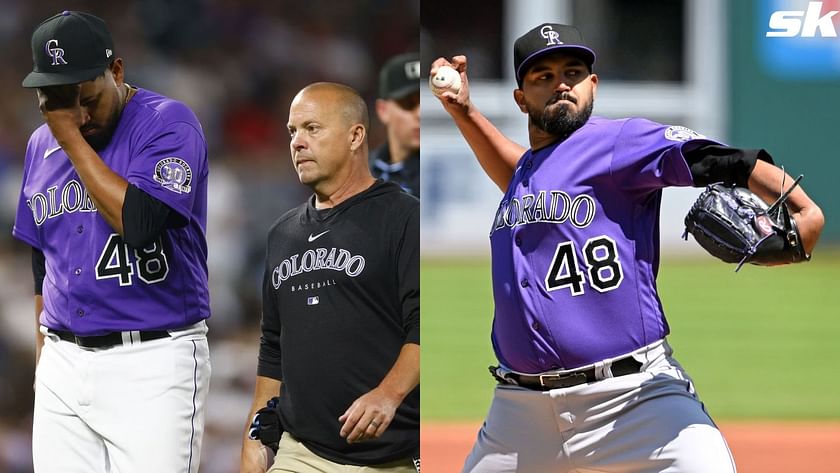 Rockies' pitchers show off basketball jerseys