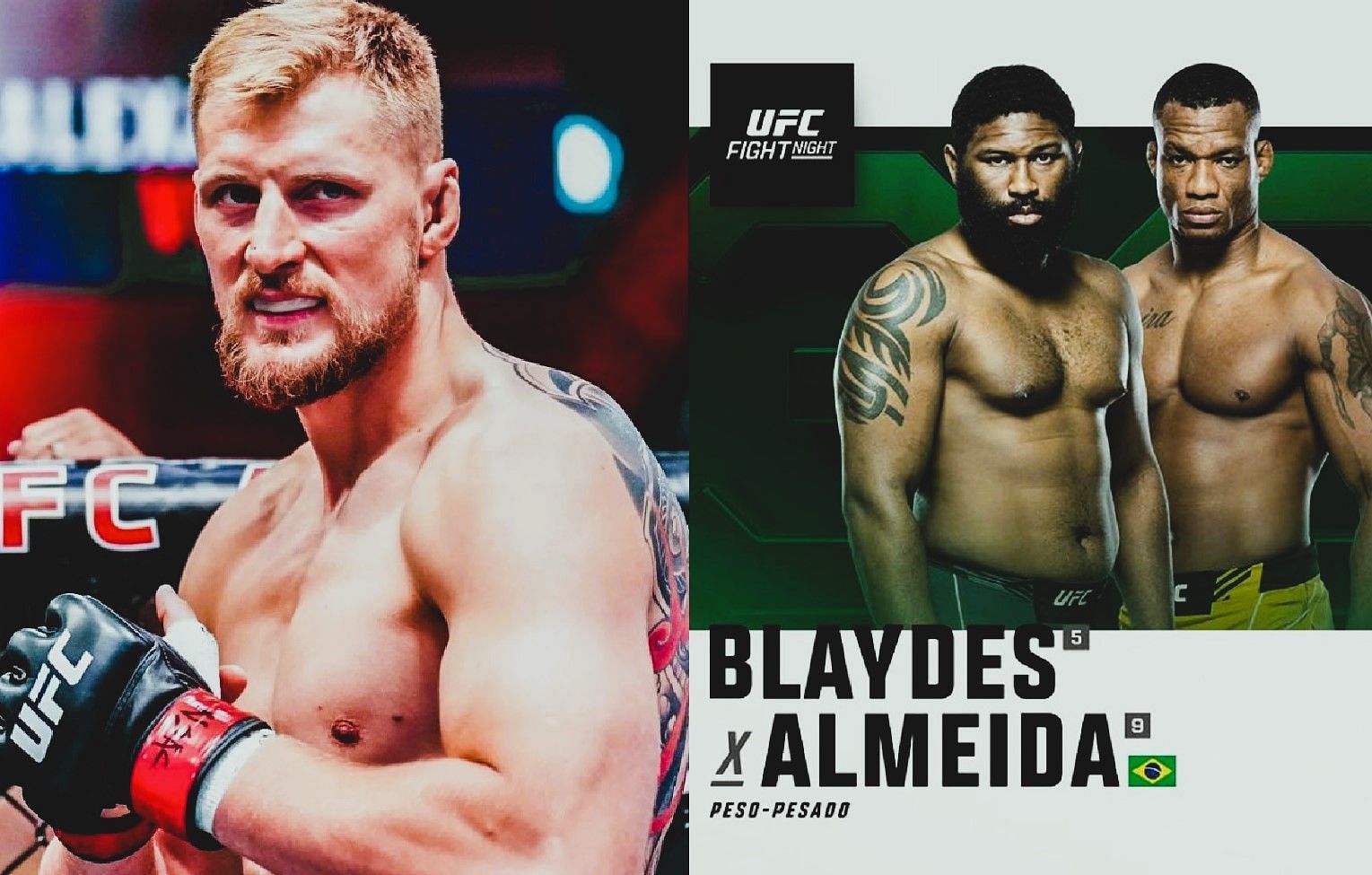 Alexander Volkov should take on the winner of Blaydes vs. Almeida [Images via @volkov_alex & @malhadinho_ufc on Instagram]