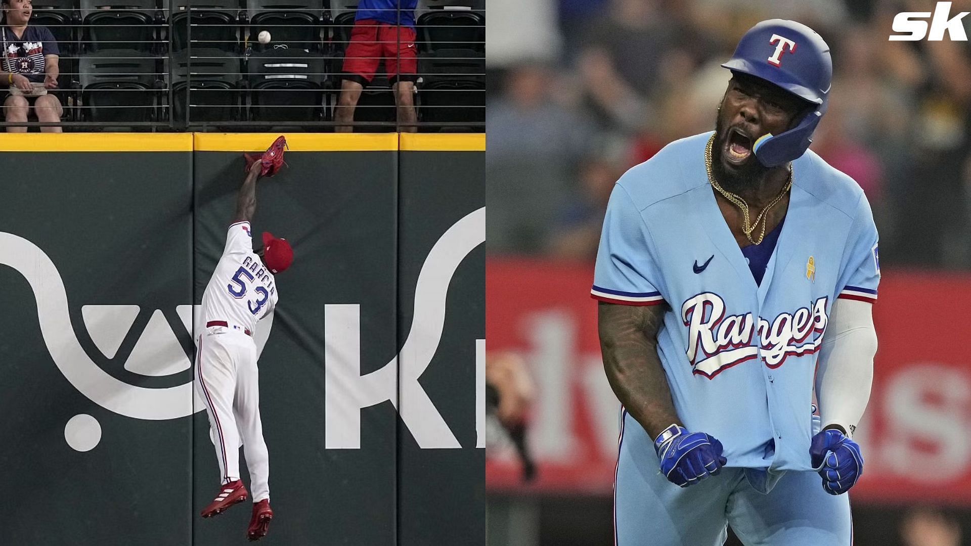 What happened to Adolis Garcia? Rangers All-Star outfielder forced to leave  game vs Astros early