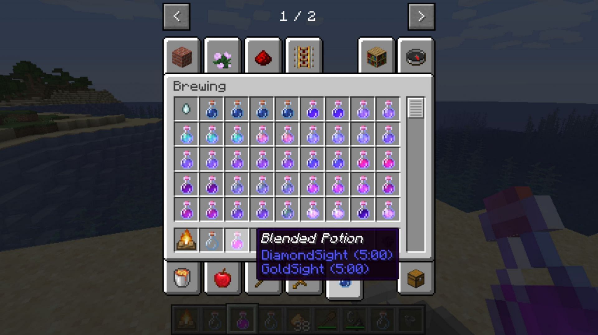 Potion Master adds potions that make different hidden ores visible in Minecraft (Image via CurseForge)