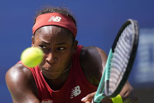 Coco Gauff in action at the US Open