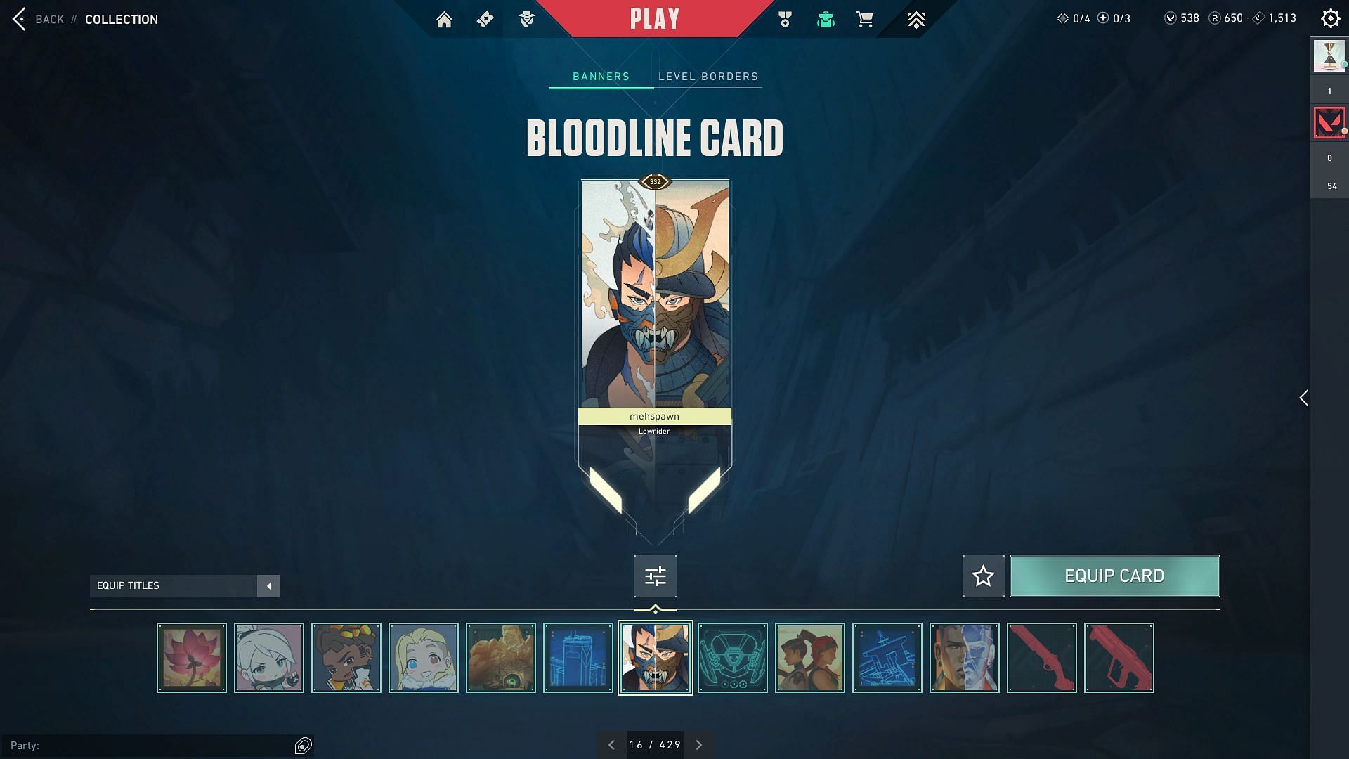 The Bloodline Player Card (Image via Riot Games)