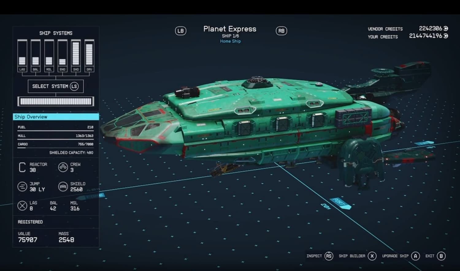 Starfield Futurama spaceship guide: Parts, colors, and more