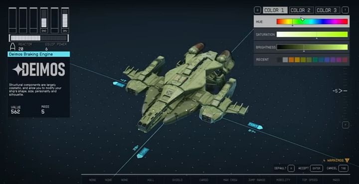 Starfield Halo Pelican Spaceship guide: Parts, colors, and more