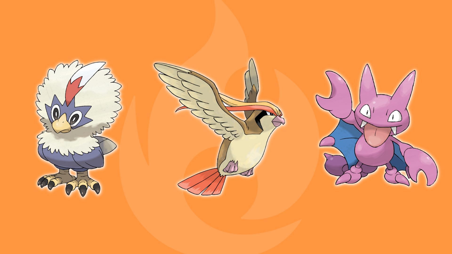 Rugglet, Pidgeot, and Gligar (Image via Sportskeeda || The Pokemon Company)