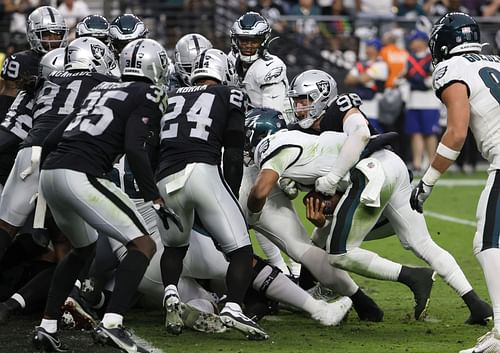 Jalen Hurts during Philadelphia Eagles v Las Vegas Raiders