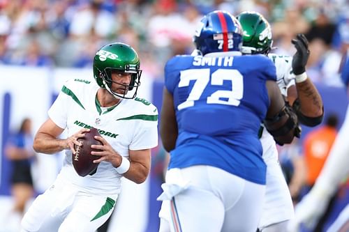 Aaron Rodgers during New York Jets v New York Giants