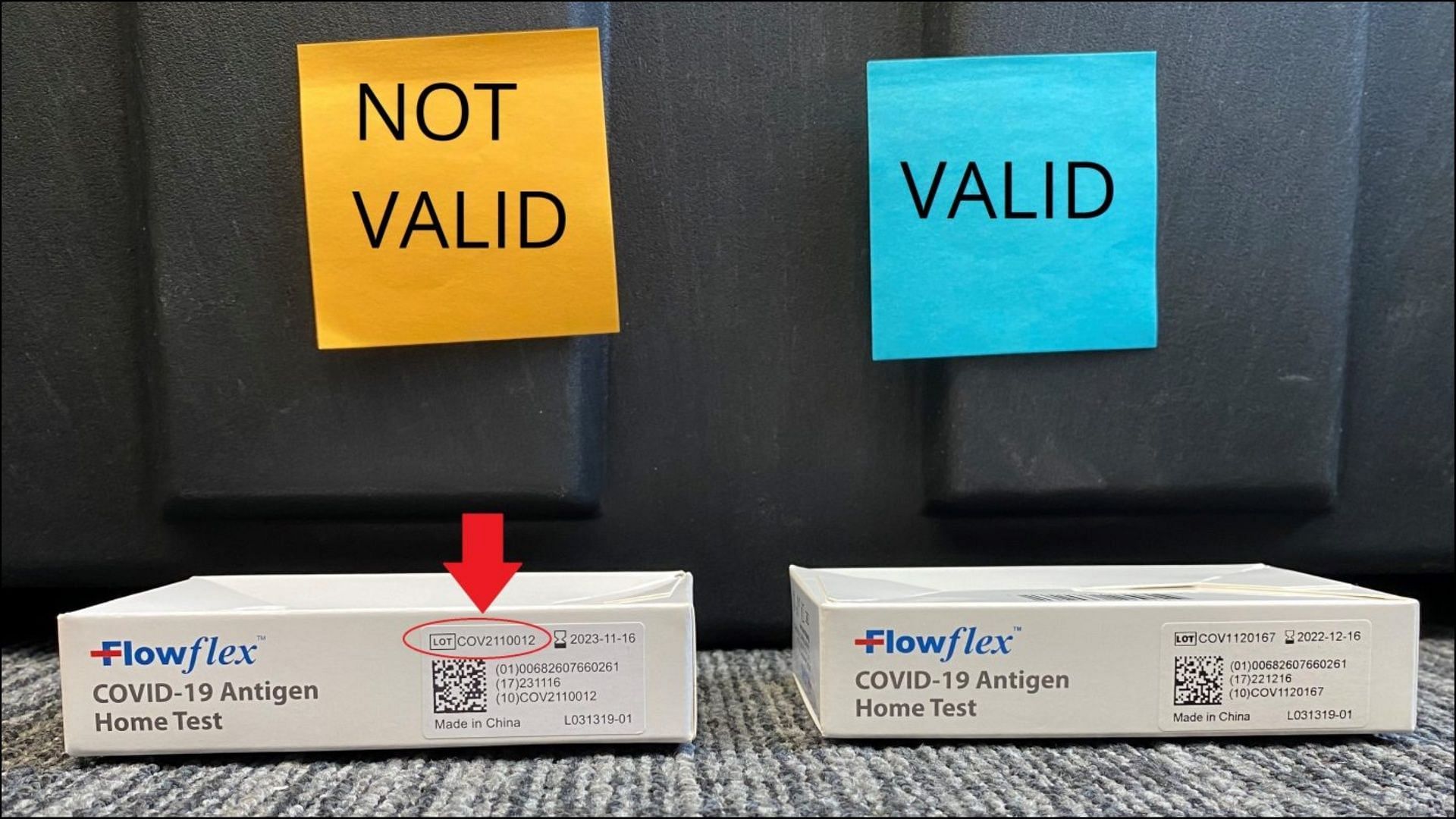 The recalled Flowflex COVID-19 Antigen Home Tests should be thrown away (Image via The Philadelphia Department of Public Health)