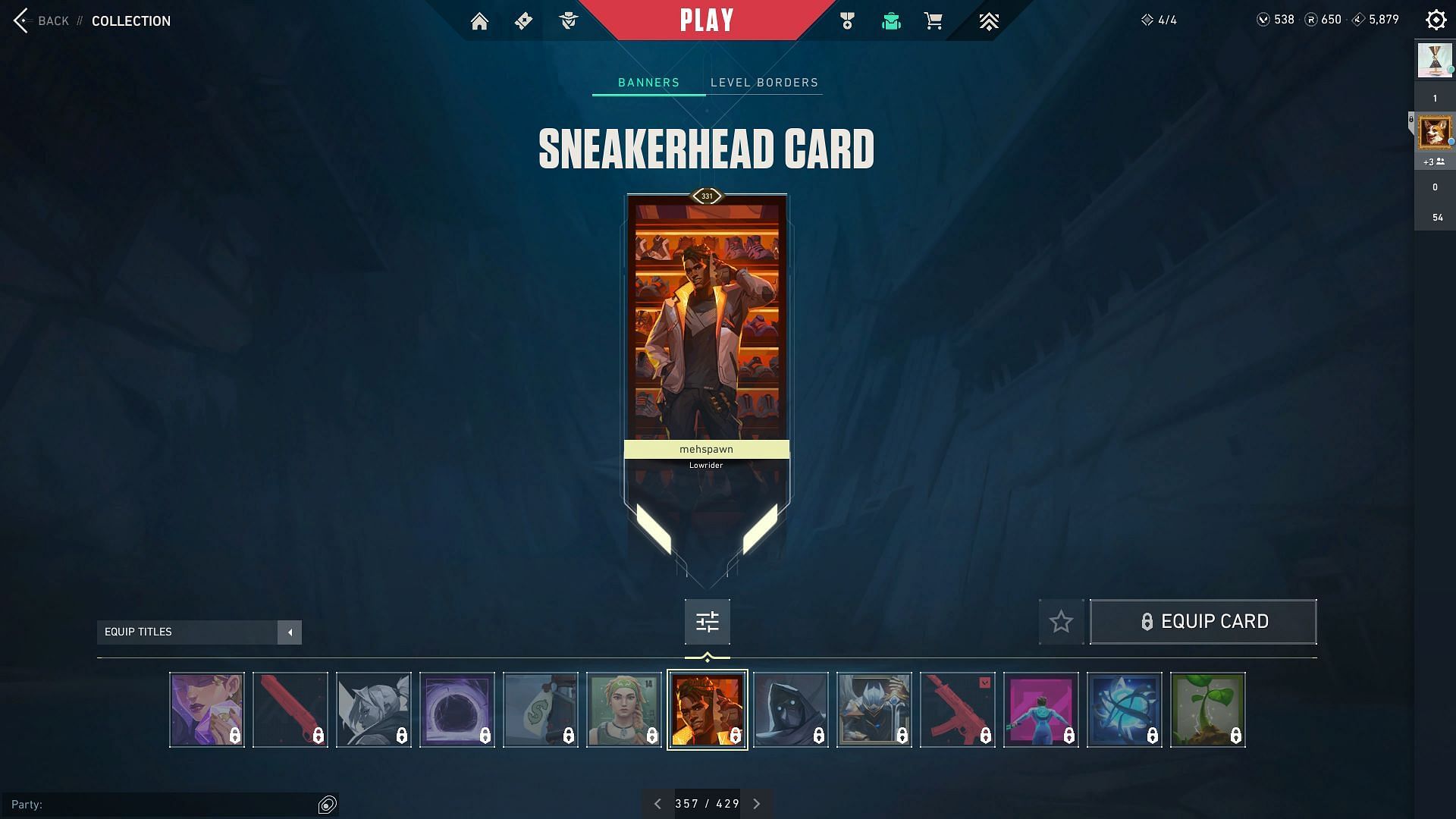 The Sneakerhead Player Card (Image via Riot Games)
