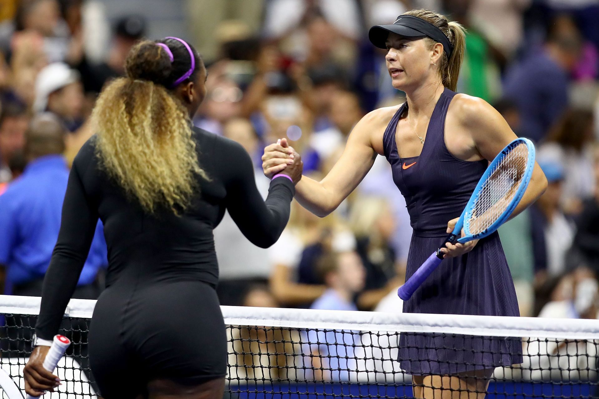 Maria Sharapova and Serena Williams at the 2019 US Open