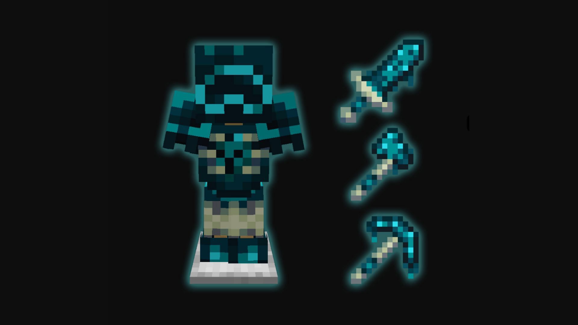 Warden tools adds a new set of tools, weapons, and armor to Minecraft. (Image via Sportskeeda)