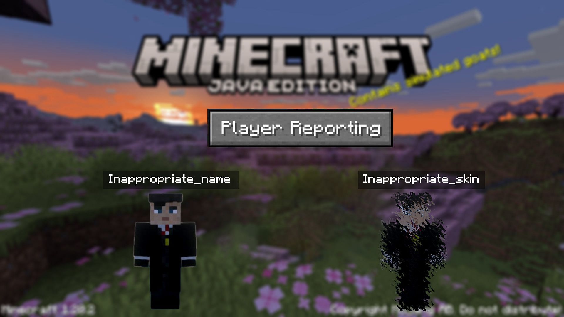 The new reporting system filters inappropriate skins and names in Minecraft (Image via Mojang)
