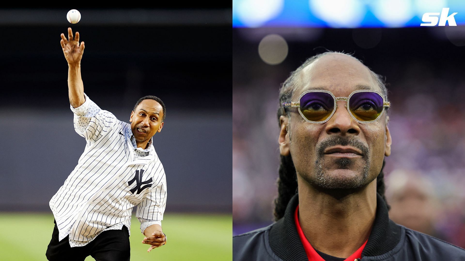 Snoop Dogg roasted Stephen A. Smith after the ESPN analyst tossed a first pitch at Yankee Stadium