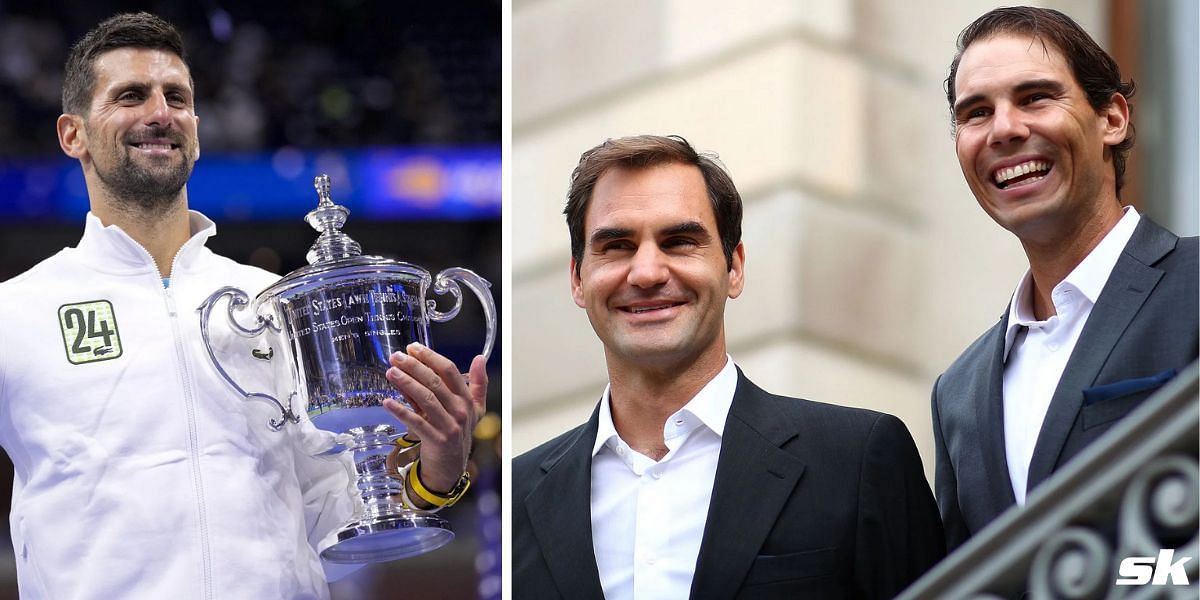 Novak Djokovic; Roger Federer and Rafael Nadal