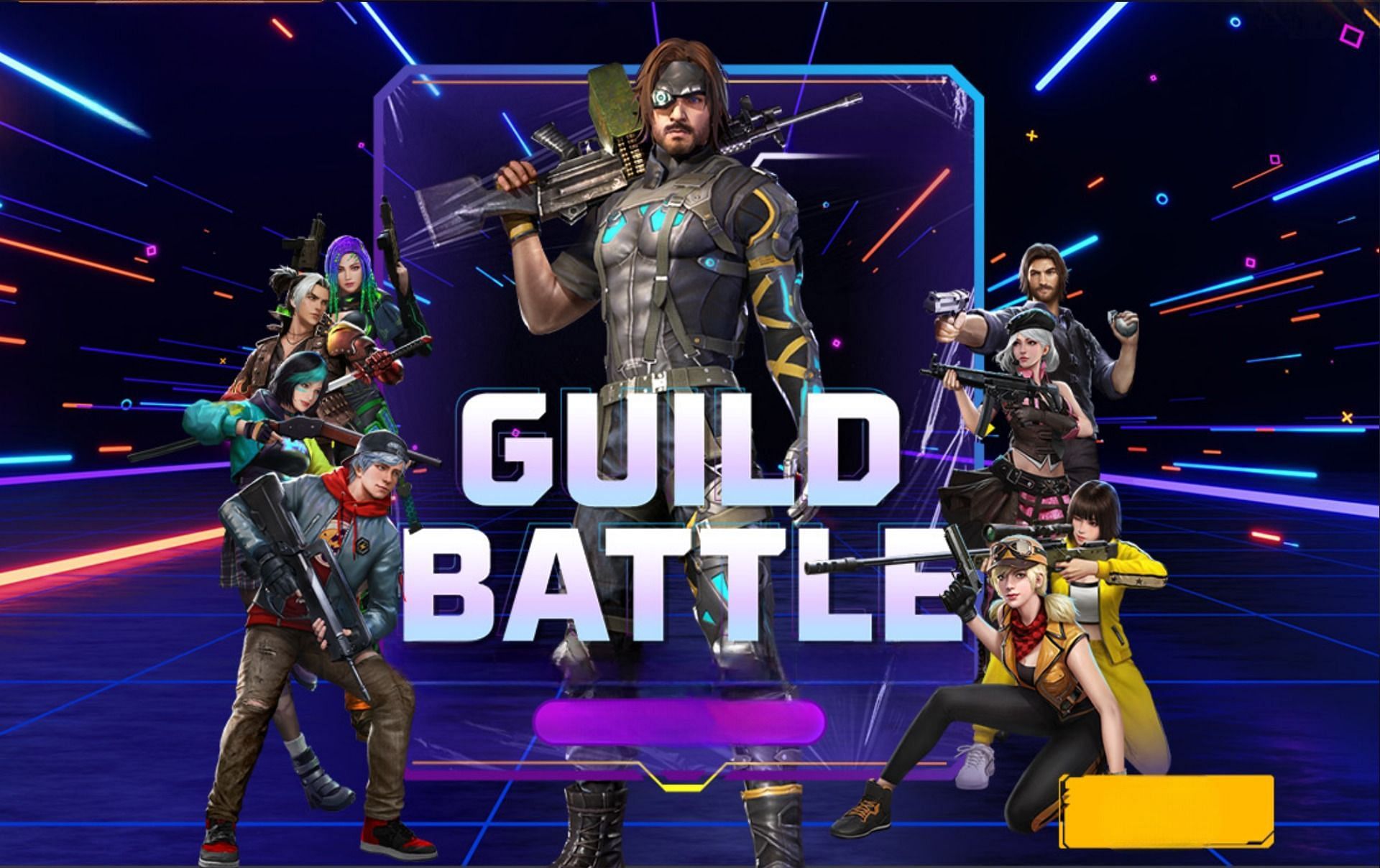 A poster of Free Fire Guild Battle event
