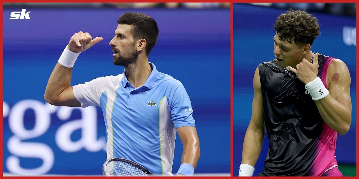 Novak Djokovic copying Ben Shelton