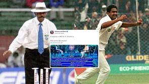 Which umpire was at the bowler’s end during all the dismissals when Anil Kumble took 10 wickets in a Test innings against Pakistan?