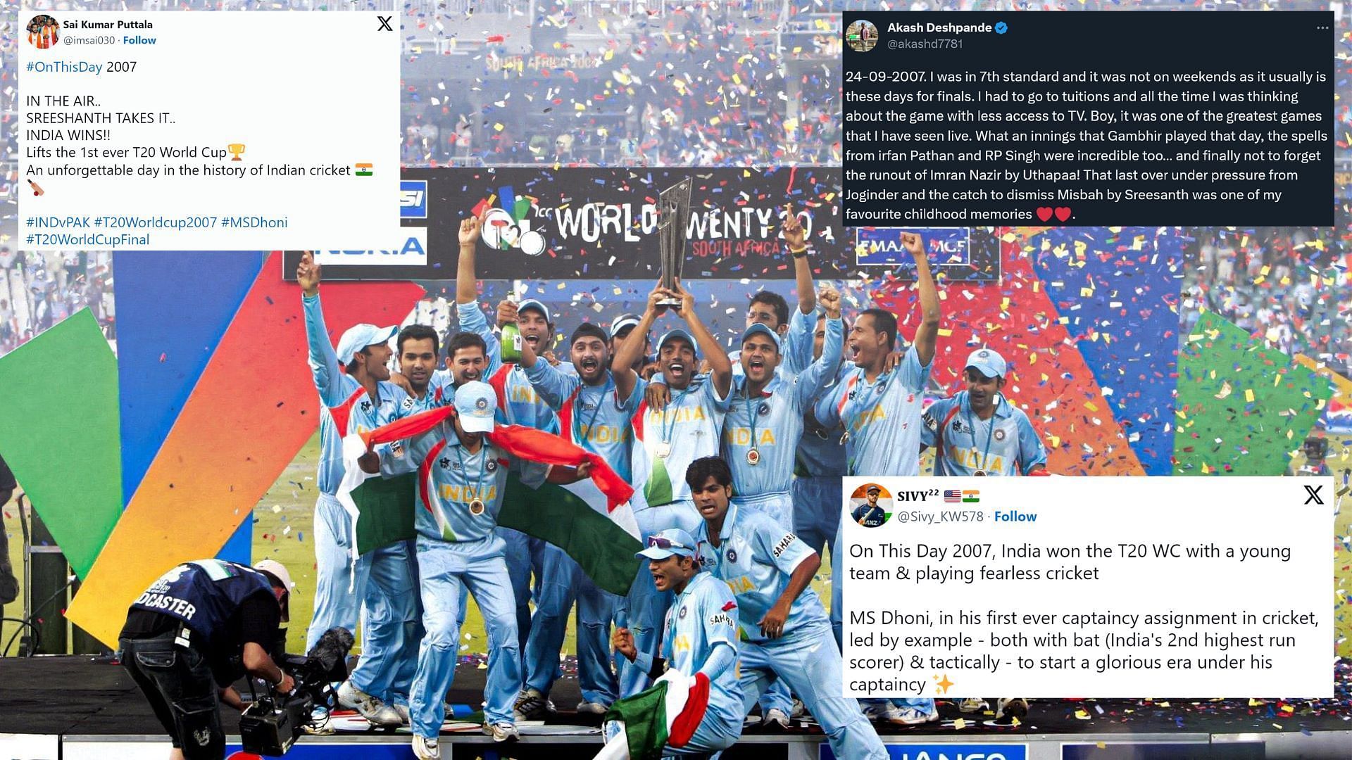 Fans recalled their memories of the inaugural T20 World Cup win (P.C.:X)