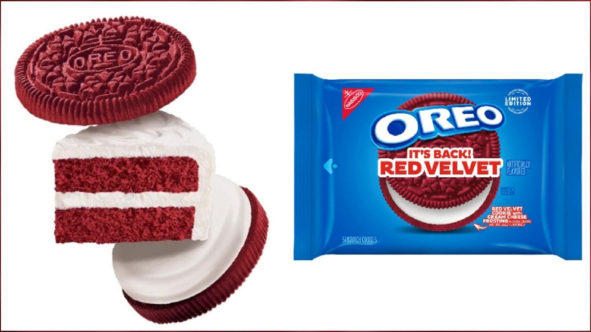 Red Velvet Oreos return to stores for a limited time (Image via Oreo)