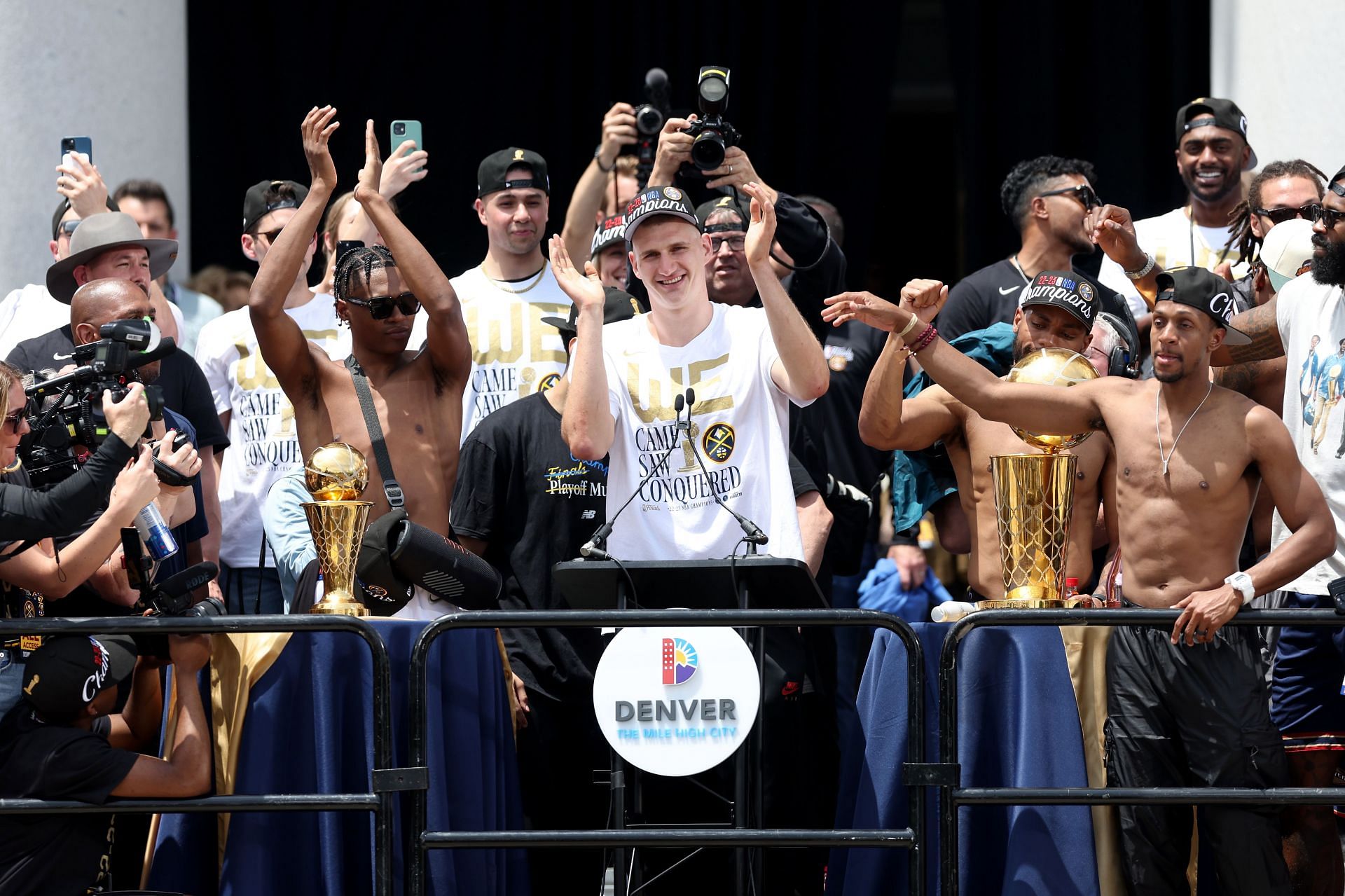 Denver Nuggets champions at the parade.