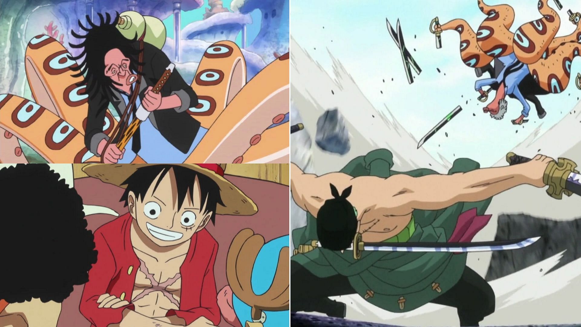 Luffy vs Hyouzou, and Zoro vs Hyouzou (Image via Toei Animation, One Piece)
