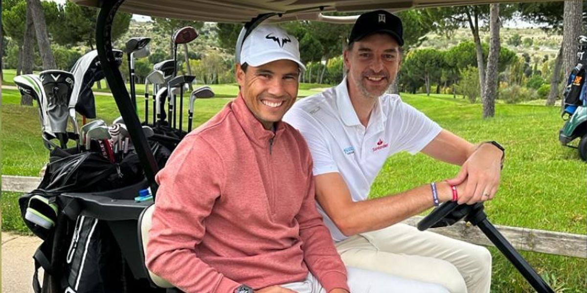 Rafael Nadal went golfing with friend and former NBA Star Pau Gasol