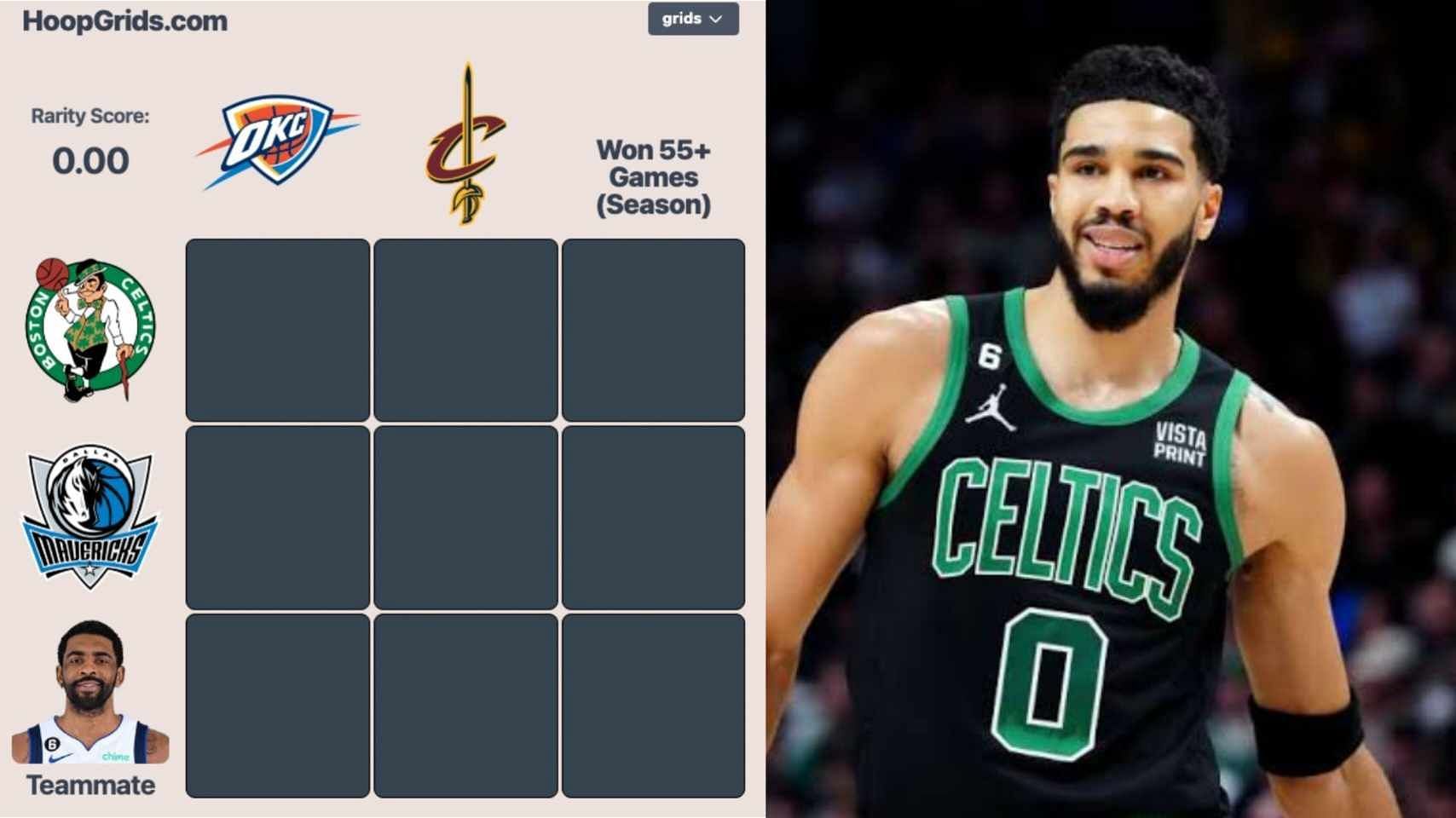 Which Celtics and Mavs players won more than 55 games in a season? NBA Hoopsgrid answers for September 6