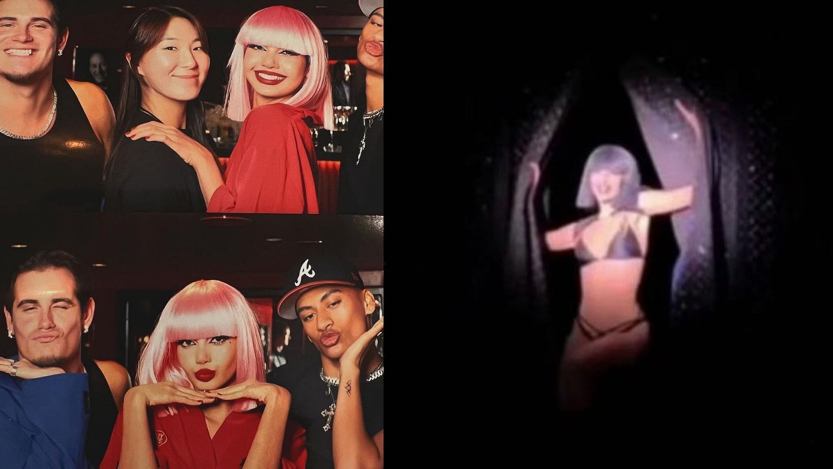 Lisa from BLACKPINK from her performance at the Crazy Horse Cabaret. (Images via Twitter/@thehighlight0 and @lisalebron29150)