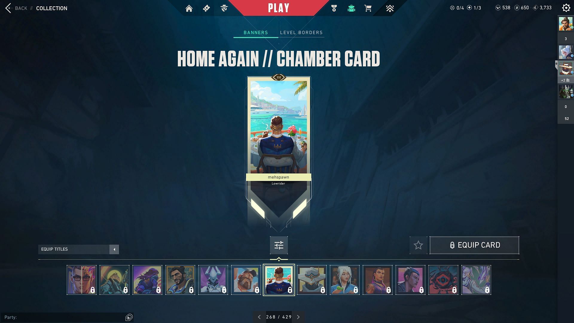 The Home Again Player Card for Chamber (Image via Riot Games)