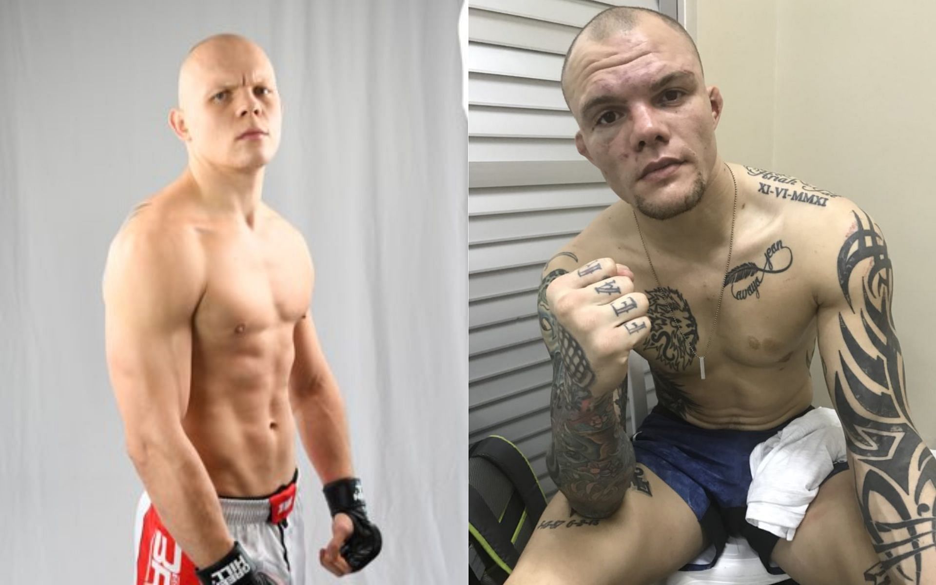 UFC fans have noticed the similarities between newcomer Bogdan Guskov and veteran Anthony Smith [Image Credit: @BogdanCarevich and @lionheartasmith on Twitter]