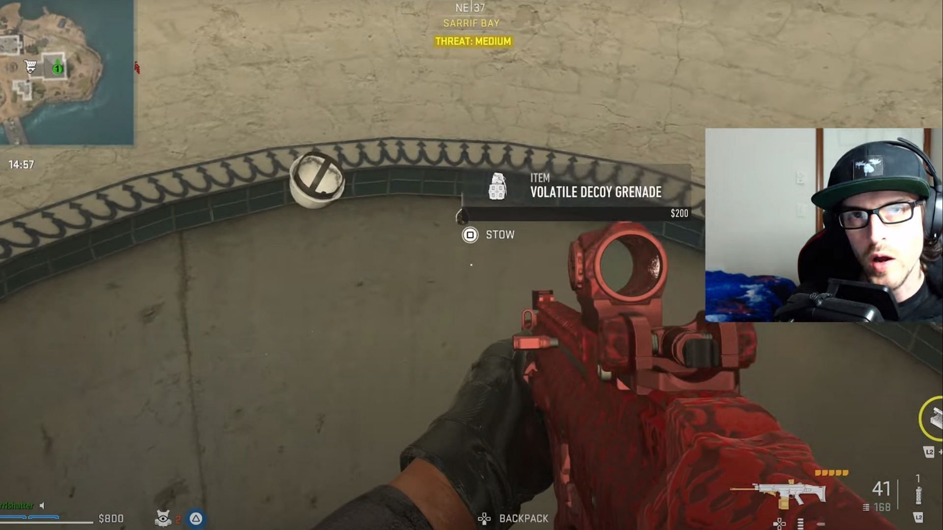 Volatile Decoy Grenade in Sarrif Lighthouse for Noisemaker mission in WZ2 DMZ (Image via youtube.com/ErrlShatter)