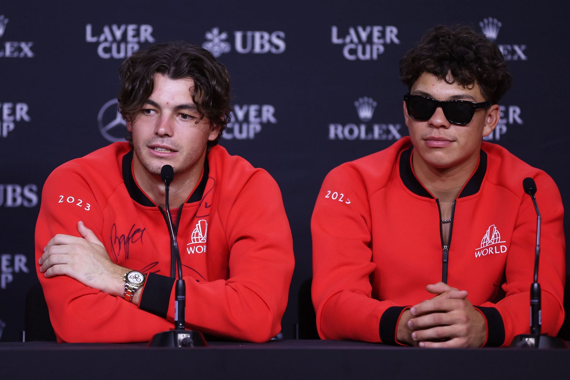 Ben Shelton in a press conference at the 2023 Laver Cup