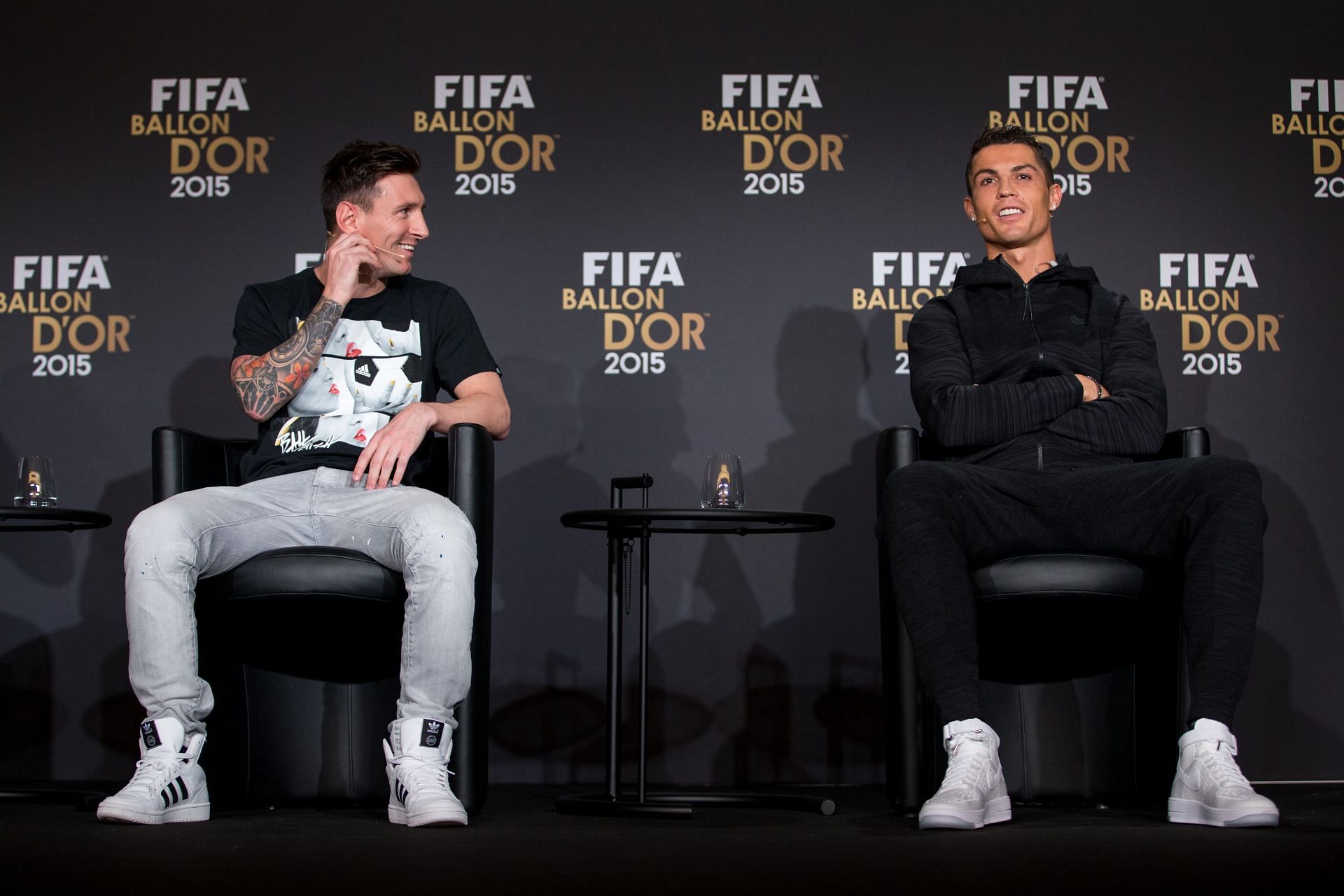 Lionel Messi and Cristiano Ronaldo (via Getty Images)