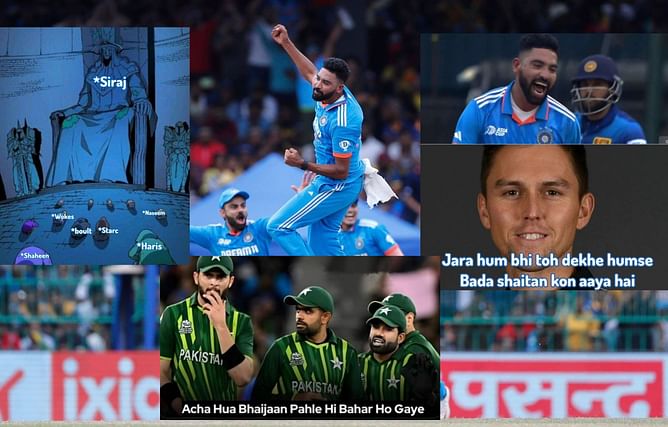"Destroyed in seconds" - Top 10 funny memes after Mohammed Siraj ran through Sri Lankan batting line-up with a 6-wicket haul in Asia Cup final