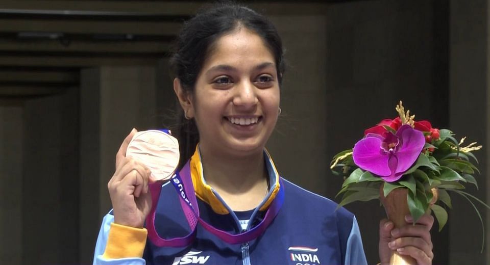 Ramita with her bronze medal in Asian Games (Image via SAI media/Sony screenshot)