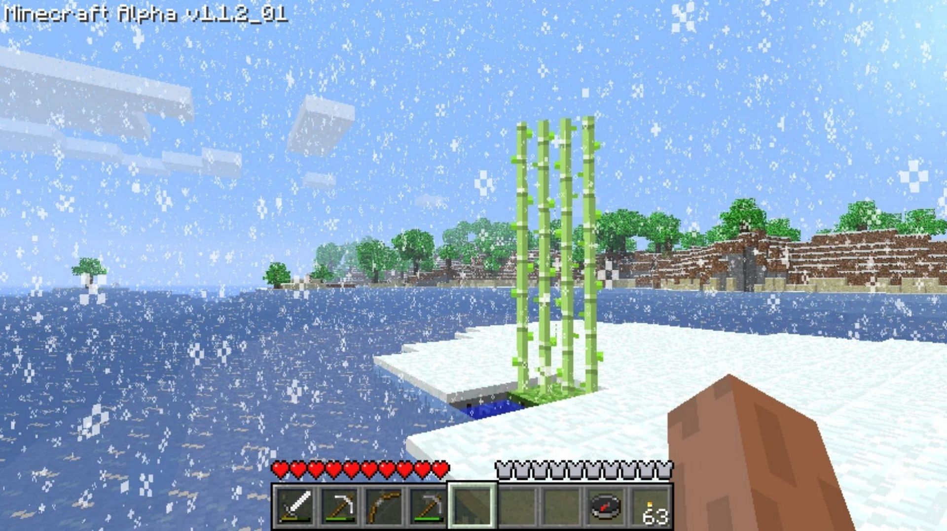 Reeds were quite rare in Minecraft&#039;s Winter Mode since the entire surface of the world was covered in snow (Image via Mojang)